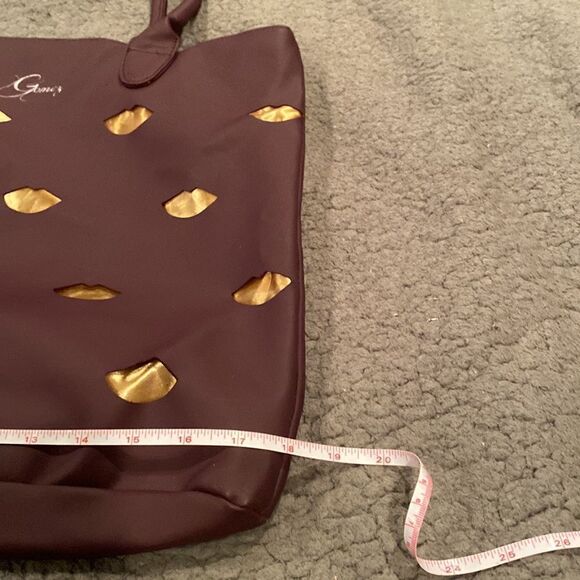 Selena Gomez Purple Tote With Lips Purple & Gold - Picture 3 of 8